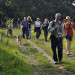 Walkers on old railway Combe Haven Valley - route of proposed bypass by jimkillock