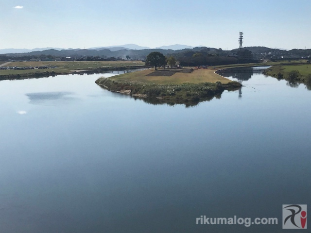 遠賀川と彦山川の合流地点