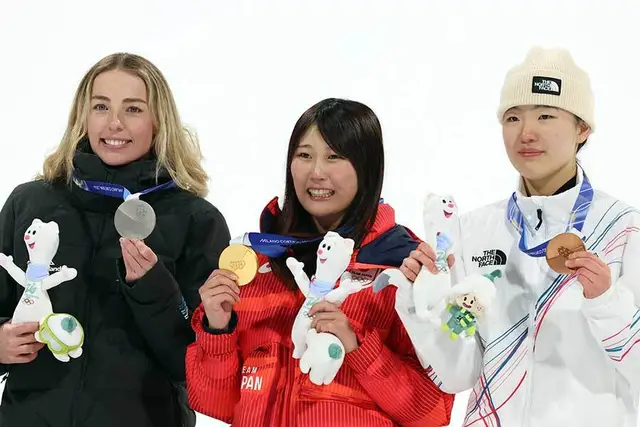 女子ビッグエアで金メダルを獲得した村瀬心椛選手