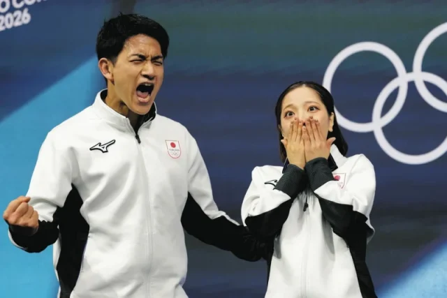 歴代最高得点を知った直後のりくりゅう