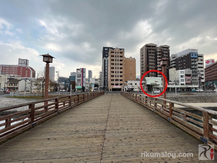 常盤橋から京町銀天街の入口が見える