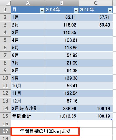 年間目標欄が正常に表示された