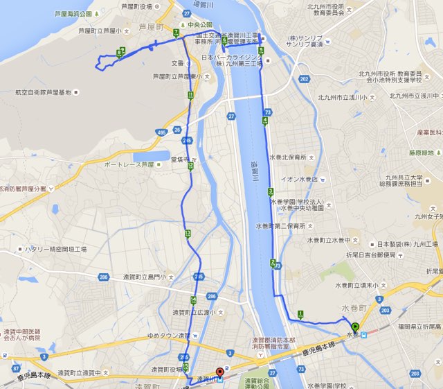 Walk遠賀川コースマップ