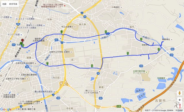 Walk古賀コースマップ