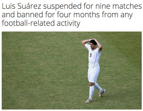 Suarez suspended