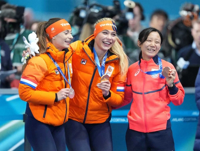 女子1000mで銅メダルを獲得した髙木美帆選手